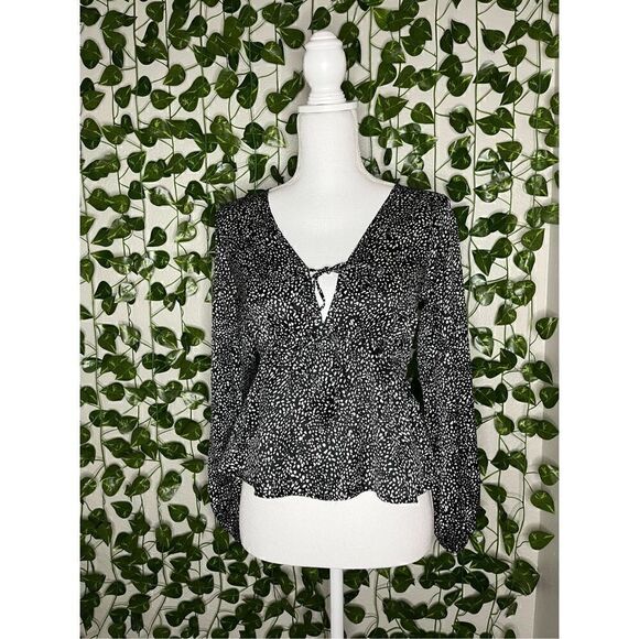 Abercrombie and Fitch Tied Black Blouse - Picture 1 of 5